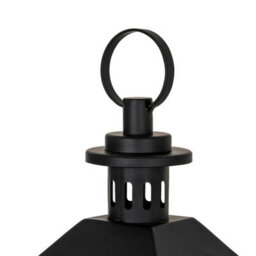 Hill Interiors Astra Large Lantern With Glass Candle Holder - L25 X W25 X H61 Cm - Black - thumbnail 4