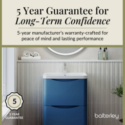 Balterley Dunwood Floor Standing 2 Drawer Bathroom Vanity Unit & Polymarble Basin, Satin Blue, 550mm - thumbnail 4