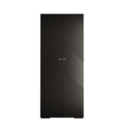 Arte Black Manhattan Ii Modern Hinged Door Wardrobe W1000mm H2370mm D470mm - 2 Doors, 10 Shelves - thumbnail 1