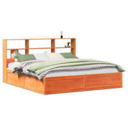 Berkfield Bed Frame Without Mattress Wax Brown 200X200 Cm Solid Wood Pine - thumbnail 2