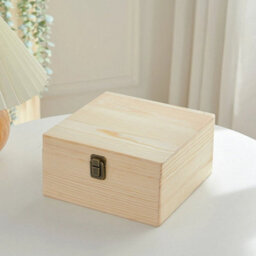 Medium-19.5X19.5X10Cm Wooden Craft Box Pine Treasure Chest Storage Memory Keepsake Gift Personalise - thumbnail 1