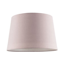 Happy Homewares Blush Pink Cotton Fabric 12Inch Drum Lampshade With White Cotton Inner - thumbnail 1
