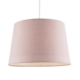 Happy Homewares Blush Pink Cotton Fabric 12Inch Drum Lampshade With White Cotton Inner - thumbnail 2