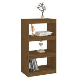Berkfield Book Cabinet/room Divider Honey Brown 60X30X103.5 Cm Wood Pine - thumbnail 4