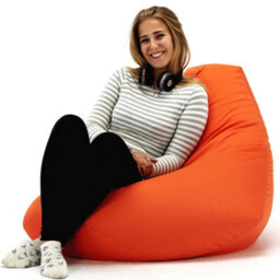 Beautiful Beanbags Adult Highback Beanbag For Indoors Or Outdoors Ready Filled Bean Bags - Orange - thumbnail 1