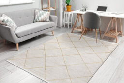 RugsX Modern Carpet Duke 51245 Cream / Gold - Trellis, Structured, Very Soft  280X370 Cm - thumbnail 5