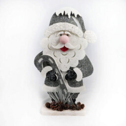 Shatchi 32Cm Grey Santa Christmas Tabletop Figures Glitter Foam Showpiece Decorations - thumbnail 2