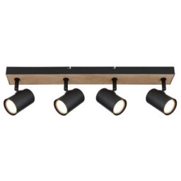 Luminosa Lighting Luminosa Robby Ceiling Spotlight Bar Matt Black 4X Gu10 - thumbnail 3