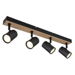 Luminosa Lighting Luminosa Robby Ceiling Spotlight Bar Matt Black 4X Gu10