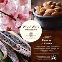 Woodwick Candle Cherry Blossom & Vanilla Renew Medium - thumbnail 2