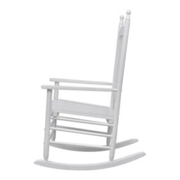 Vidaxl Rocking Chair With Curved Seat White Wood - thumbnail 2