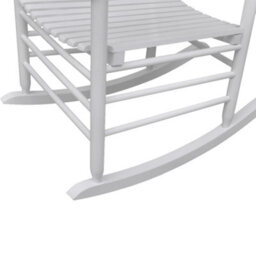 Vidaxl Rocking Chair With Curved Seat White Wood - thumbnail 3
