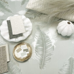 Belgravia Decor Feather  Sage / Cream Wallpaper - thumbnail 3