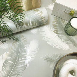 Belgravia Decor Feather  Sage / Cream Wallpaper - thumbnail 2