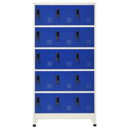 Vidaxl Locker Cabinet Grey And Blue 90X40X180 Cm Steel - thumbnail 2