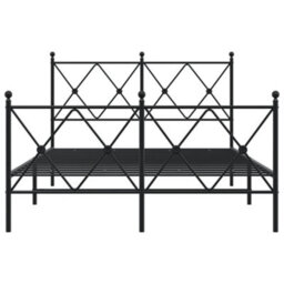 Berkfield Metal Bed Frame Without Mattress With Footboard Black 120X190Cm - thumbnail 4