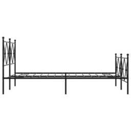 Berkfield Metal Bed Frame Without Mattress With Footboard Black 120X190Cm - thumbnail 5