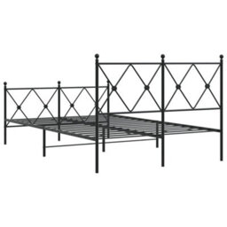 Berkfield Metal Bed Frame Without Mattress With Footboard Black 120X190Cm - thumbnail 6