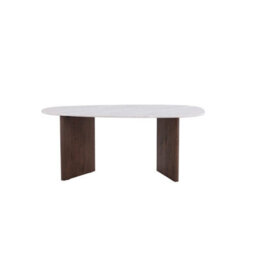 Grönvik Oval White Marble Effect Dining Table 180X90 Cm Spraystone Table 4 Seater 6 Seater Dining Table - thumbnail 1