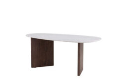 Grönvik Oval White Marble Effect Dining Table 180X90 Cm Spraystone Table 4 Seater 6 Seater Dining Table - thumbnail 2