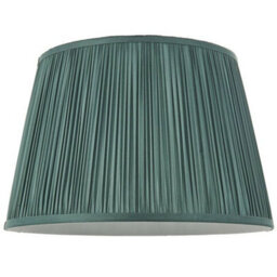 "12"" Elegant Round Tapered Drum Lamp Shade Fir Green Gathered Pleated Silk Cover" - thumbnail 3