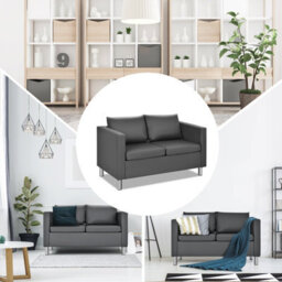 Costway Modern Pu Leather Sofa Chair Loveseat Single Armchair Couch 2 Seater Home Office - thumbnail 7
