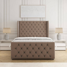 Bsspoke Anna Divan Bed Set Mink Plush Velvet With 54Inch Headboard & Footboard 2 Drawers Footend & Mattress In All Sizes - thumbnail 2