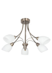 Pagazzi Lighting Pagazzi Oxford 5 Light Semi Flush Ceiling Light Antique Brass - thumbnail 5