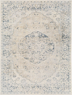 Livabliss Lillian-Washable Grey Blue Traditional Vintage Boho Living Dining Rug 66 X 115 Cm Easy Care, Non Shedding - image 1