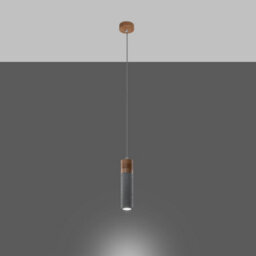 Sollux Lighting Zane Concrete Grey 1 Light Classic Pendant Ceiling Light - thumbnail 2