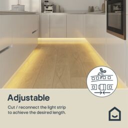 GoodHome Waldeck Mains-Powered (Plug-In) Led Warm White Strip Light Ip20 1200Lm 2700K (L)3M - thumbnail 7