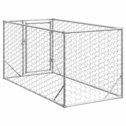 Walplus Galvanised Steel Outdoor Dog Kennel With Door 2X1X1 M - thumbnail 5