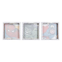 Marvel Faces Multicolour Wall Art, Set Of 3 (H)30Cm X (W)30Cm - thumbnail 2