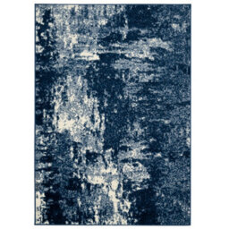 Loomed Navy Blue White Distressed Abstract Living Room Rug 160X230Cm - thumbnail 6