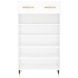 Berkfield Shoe Cabinet White 60X35X105 Cm Engineered Wood - thumbnail 6