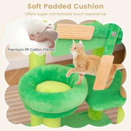Costway Windmill Cat Tree 4-Layer Cat Tower With Scratching Post Green - thumbnail 8