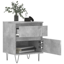 Berkfield Bedside Cabinets 2 Pcs Concrete Grey 40X35X50 Cm Engineered Wood - thumbnail 4