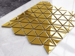Ilcom Glass Mosaic On Mesh For Bathroom Or Kitchen 263mm X 303mm - Golden Mirror - thumbnail 2