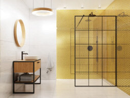 Ilcom Glass Mosaic On Mesh For Bathroom Or Kitchen 263mm X 303mm - Golden Mirror - thumbnail 4