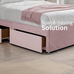 Pink Plush 6Ft Super King Size Bed With 20 Inch Headboard With Mattress And 2Drawers - thumbnail 3
