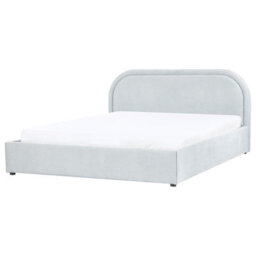 Beliani Ottoman Bed Chenille Quillien 160 X 200 Cm (Eu King Size) Light Blue - thumbnail 4