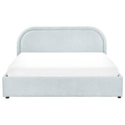 Beliani Ottoman Bed Chenille Quillien 160 X 200 Cm (Eu King Size) Light Blue - thumbnail 6