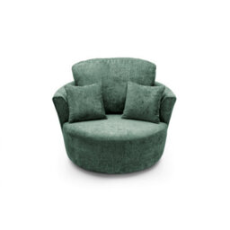 Abakus Direct Harriet Crushed Chenille Swivel Chair In Rifle Green - thumbnail 4