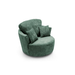 Abakus Direct Harriet Crushed Chenille Swivel Chair In Rifle Green - thumbnail 5