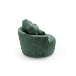 Abakus Direct Harriet Crushed Chenille Swivel Chair In Rifle Green - thumbnail 6