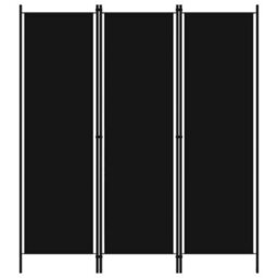Vidaxl 3-Panel Room Divider Black 150X180 Cm Room Dividers