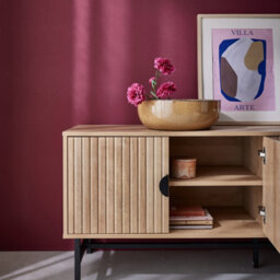 Sweeek - 157.5Cm Tv Unit Wooden Effect 4 Doors  Bazalt Light Wood 157.5X39X60 Cm - thumbnail 8