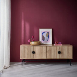 Sweeek - 157.5Cm Tv Unit Wooden Effect 4 Doors  Bazalt Light Wood 157.5X39X60 Cm - thumbnail 1