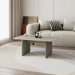 Decortie Pietra Modern Coffee Table 100Cm Soft Radius Edges Flat Panel Legs Japandi Style Multicolour Living Room - thumbnail 1