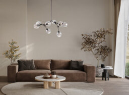 Luminosa Lighting Luminosa Ferral Multi Arm Pendant Ceiling Light Black With Smoked Shade 8Xe27 - thumbnail 6